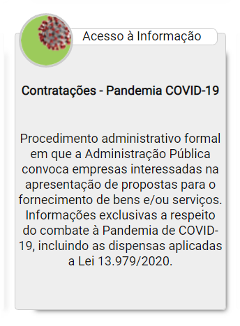 Contas Públicas :: Contratações - Pandemia COVID-19
